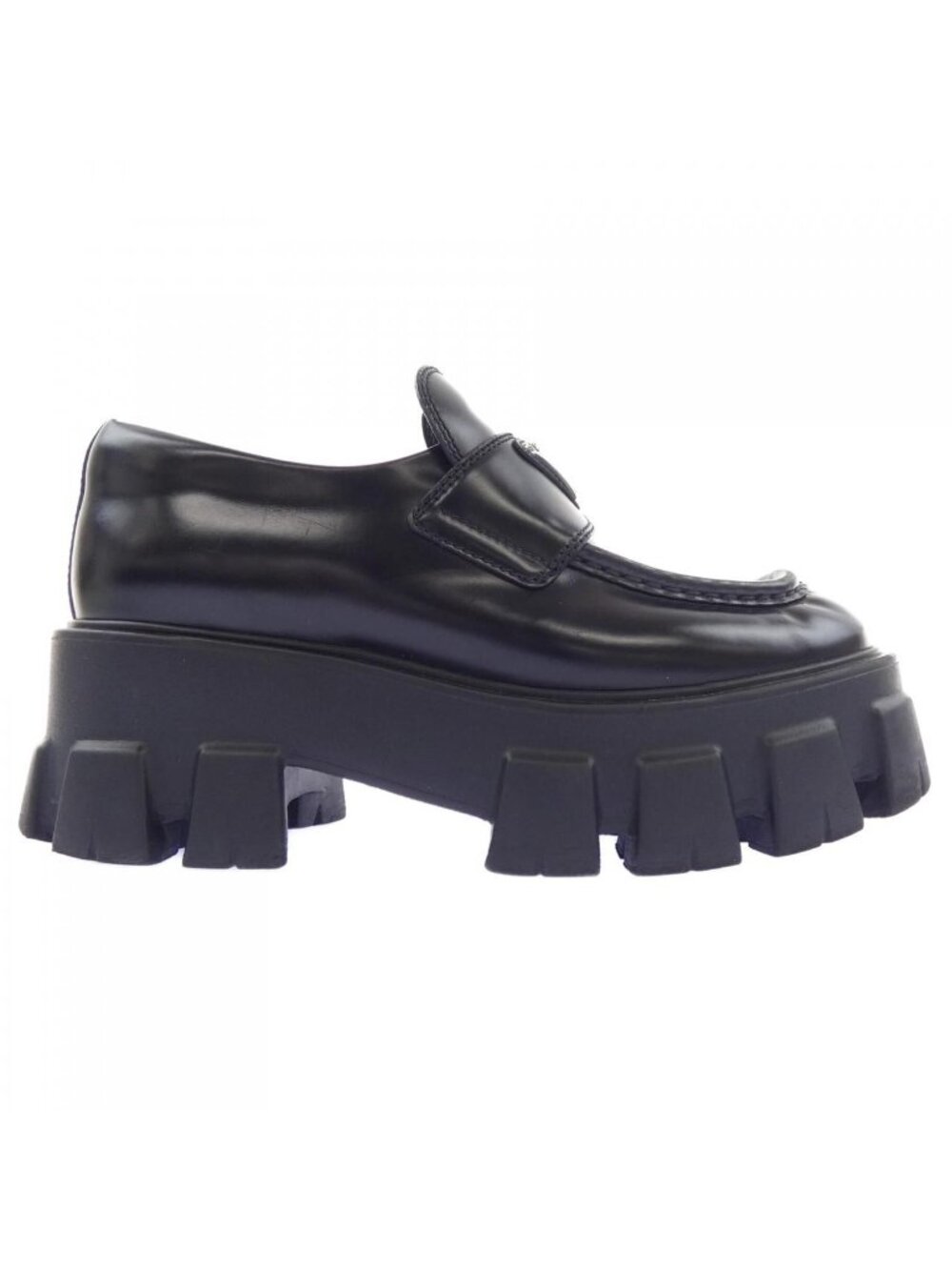 Prada Monolith Loafers Triangle Logo Shoes